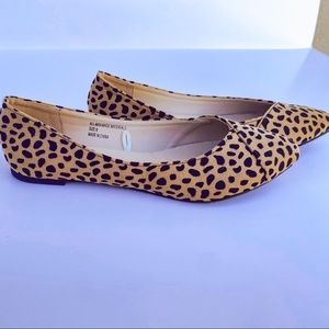 Leopard Animal Print Flats- Size 8
